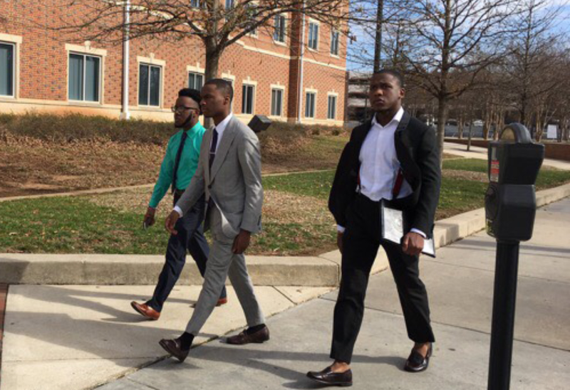 Moses Washington, Johnathan Hill and Johntavis Williams, the student trustees who filed suit against Robert C. Davidson